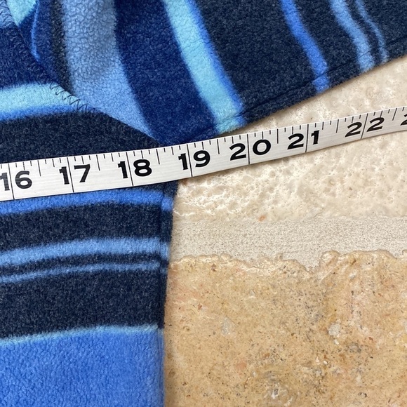 Express fleece shirt Top Sweater Women’s Blue stripe beach surf hippie Size L - Picture 4 of 6